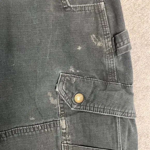 Carhartt Cargo Pants Mens 37x30 Black Relaxed Fit Double Knee Workwear Utility - Picture 4 of 16